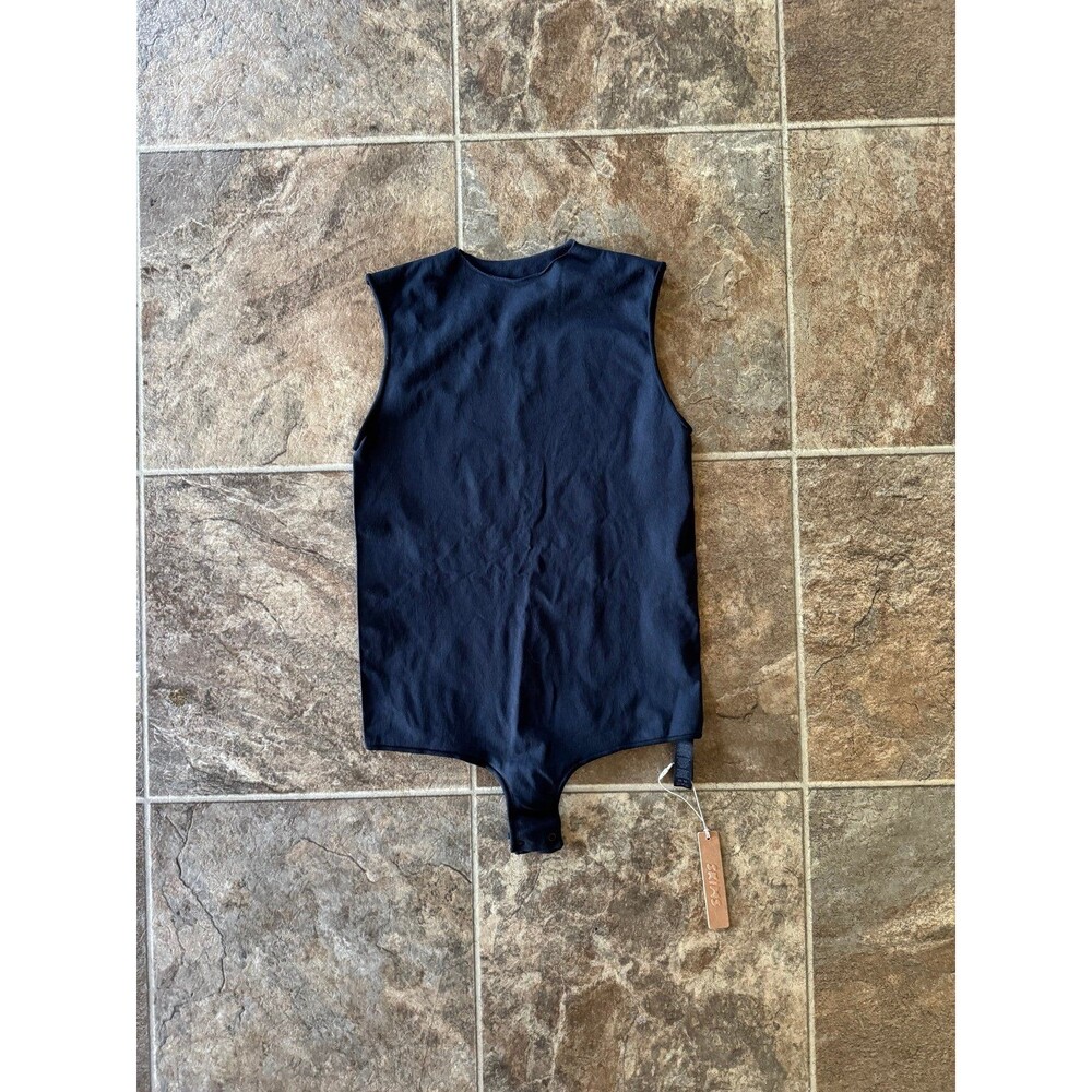 Skims Essential Crewneck Sleeveless Bodysuit Size S/M Onyx
